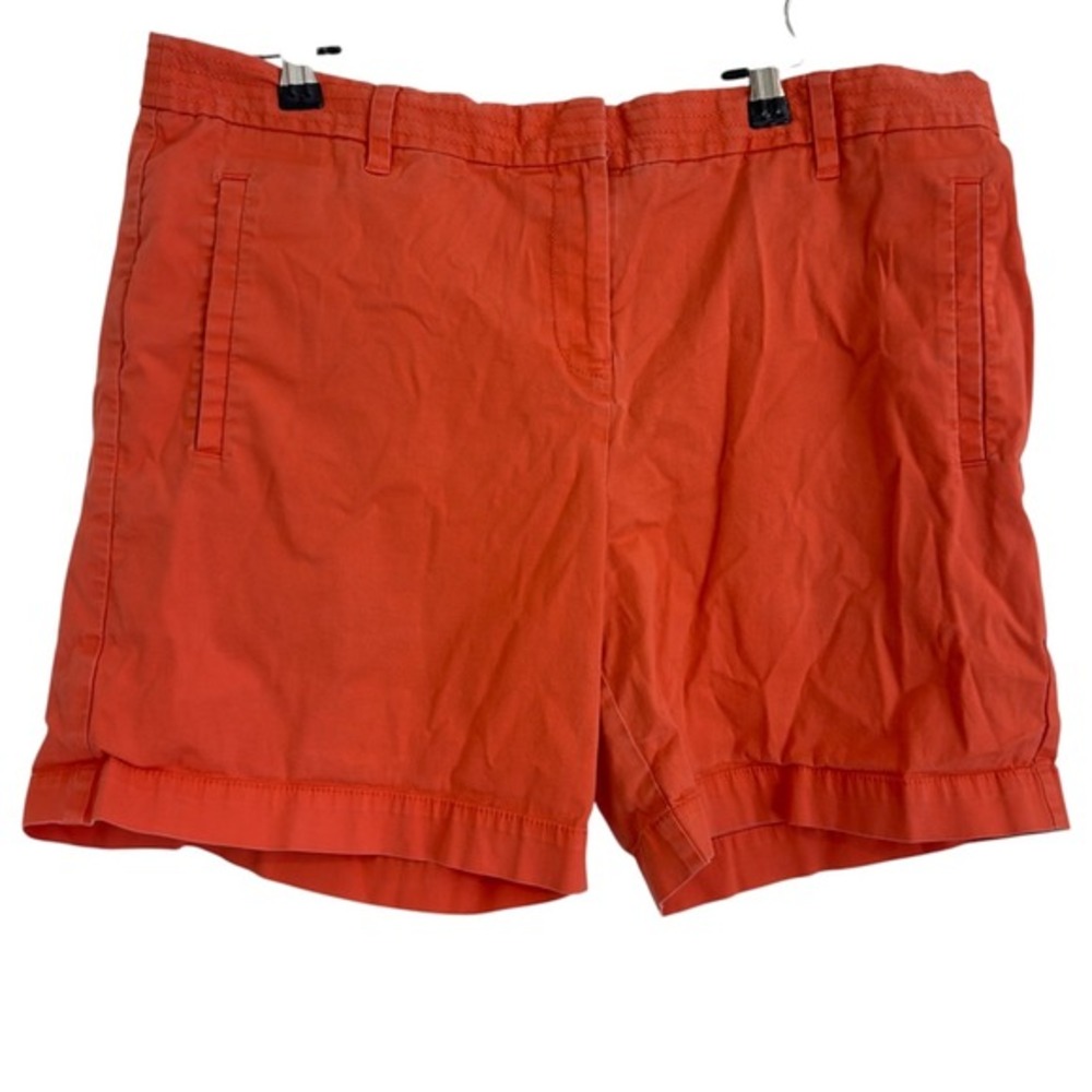Tommy Bahama Womens Chino Shorts Coral Orange Size 10 Tropical Summer Casual 6in